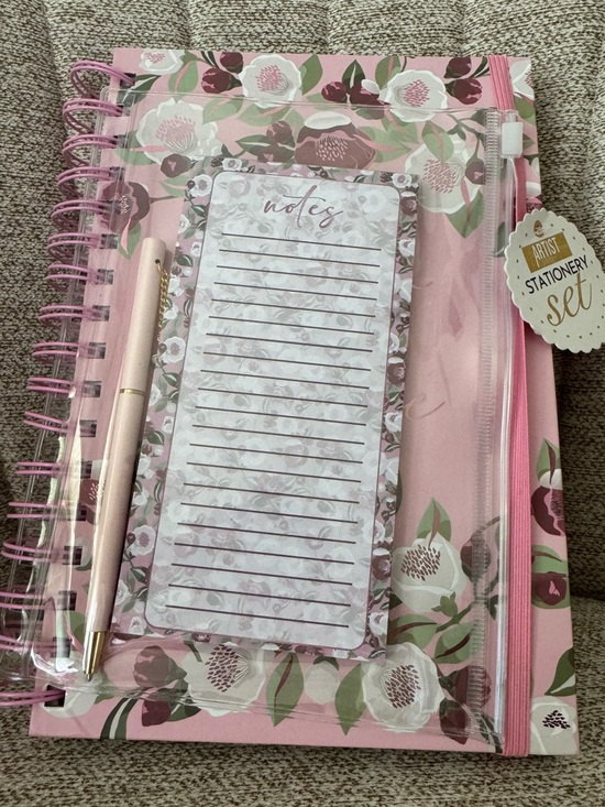 Other - Floral Pink Notebook & Stationery Set - Artist Stationery